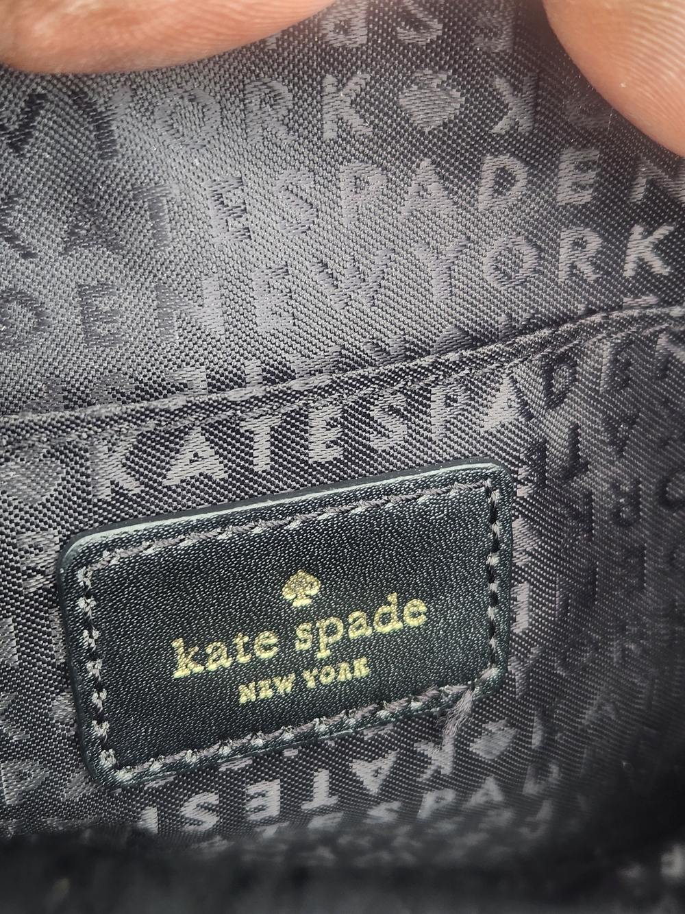 Kate Spade Pink and Black Feather Print Crossbody Bag W Kate Spade Bag Charm EUC - Picture 14 of 15